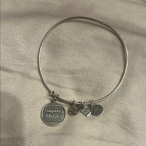 Alex and Ani Completely Blessed Silver Charm Bangle Bracelet